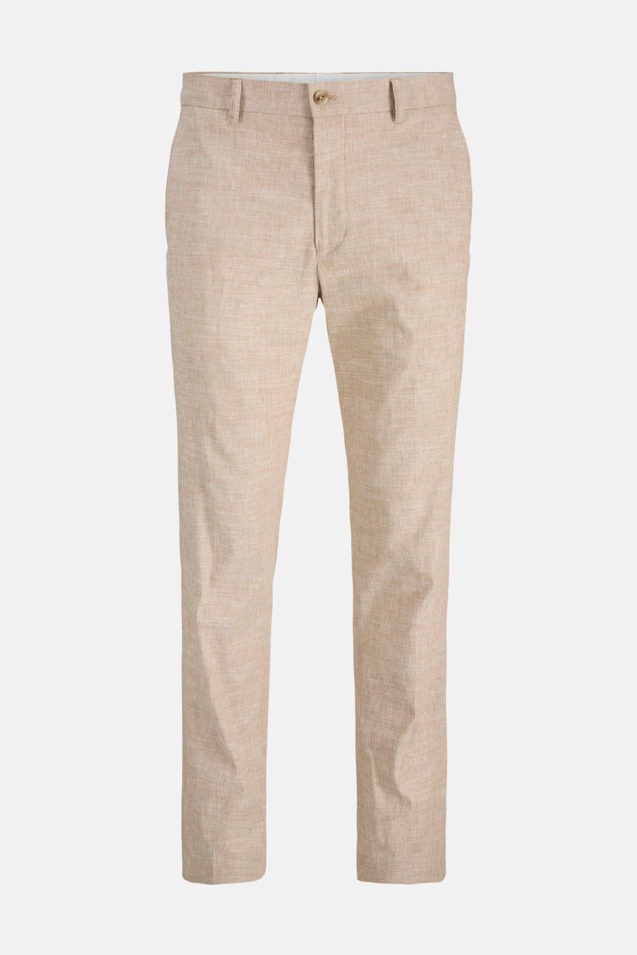 Beige linnen broek.
