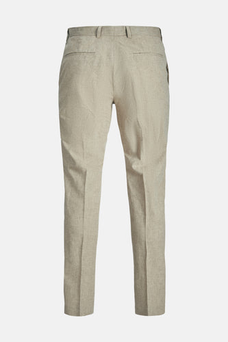 Beige linnen pantalon, achterzijde.