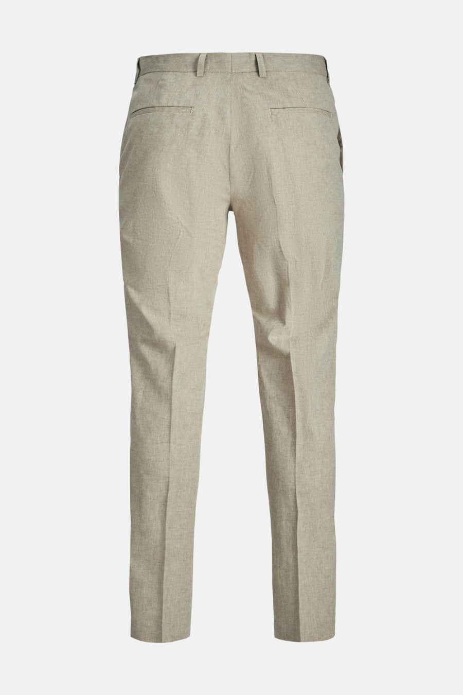 Beige linnen pantalon, achterzijde.