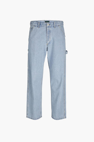 Jean en denim bleu clair large de JACK & JONES JEANS INTELLIGENCE, avec des poches à outils et des surpiqûres.
