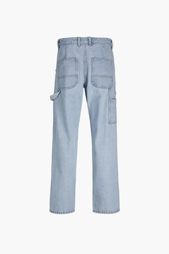 Jean en denim bleu clair large de JACK & JONES JEANS INTELLIGENCE, avec poche à outils et poches arrière.