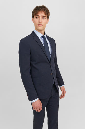 Cravate bleue d'ACCESSORIES BY JACK & JONES, couleur unie et texture lisse.