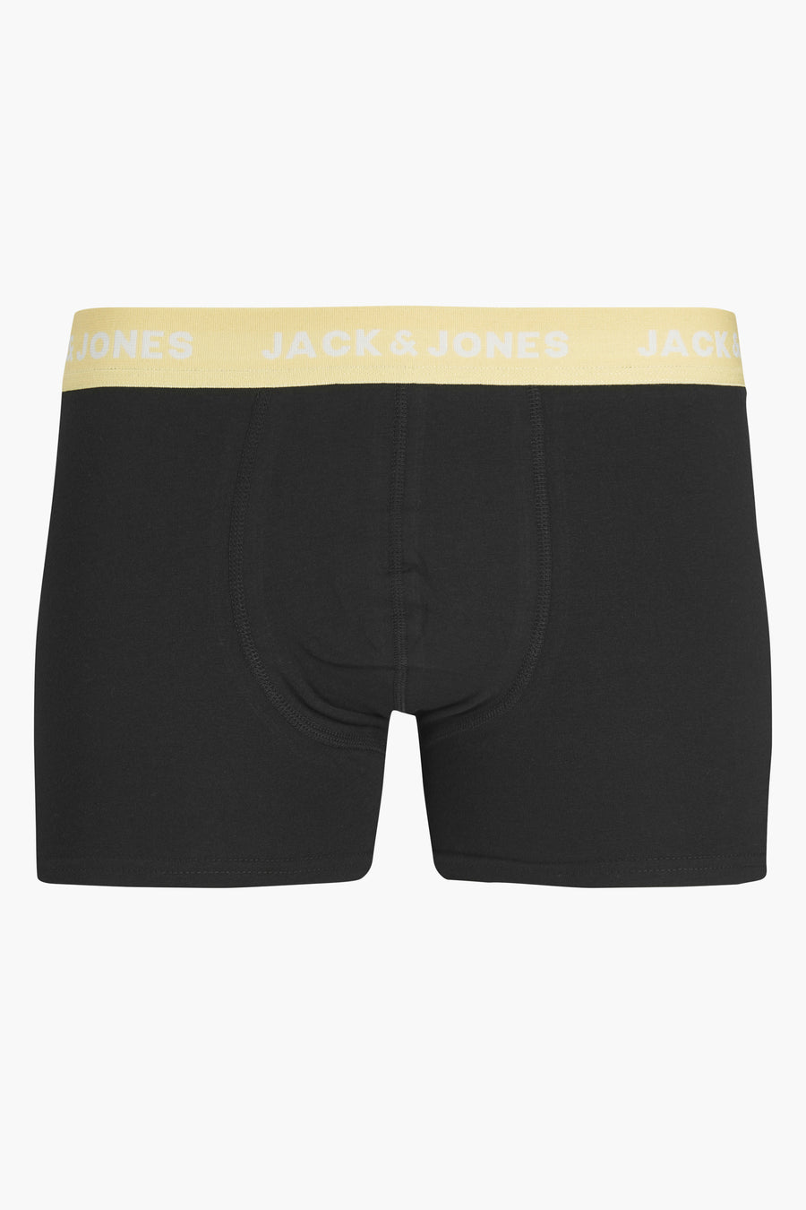 Zwarte Jack & Jones herenboxer met geel logo.