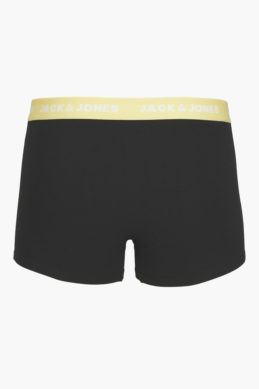 Zwarte heren boxershort met gele tailleband "JACK & JONES".