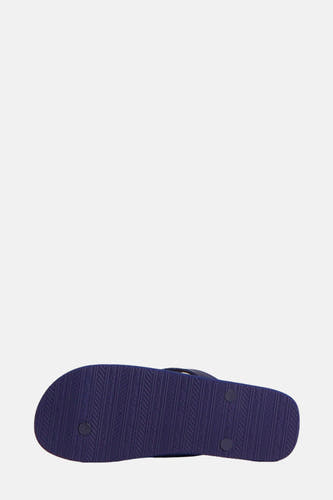 Chaussons bleus d'ACCESSORIES BY JACK & JONES, avec un motif rayé sur la semelle.