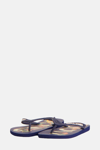 Chaussons bleus d'ACCESSORIES BY JACK & JONES, avec une impression audacieuse.