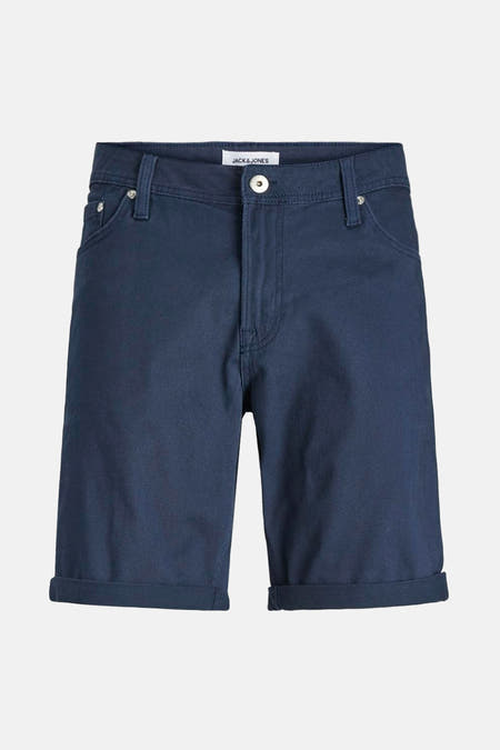 Short bleu de JACK & JONES JEANS INTELLIGENCE, avec poches arrière et ourlets roulés.