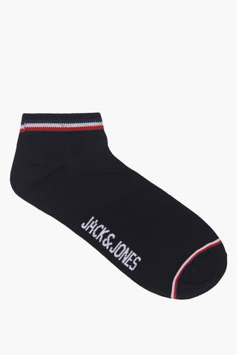 Chaussettes noires d'ACCESSORIES BY JACK & JONES, avec des détails rayés sur le bord et l'extrémité.