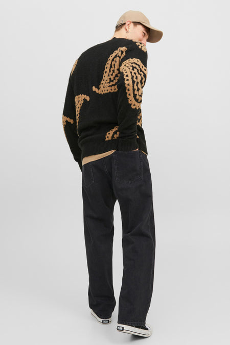 Jean large gris foncé de JACK & JONES JEANS INTELLIGENCE, vue arrière avec poches et coupe confortable