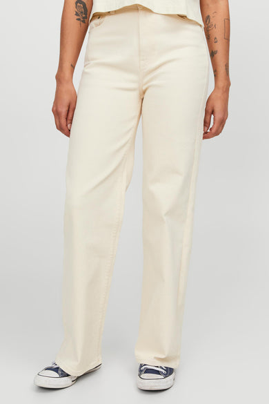 Pantalon color&eacute; - ecru