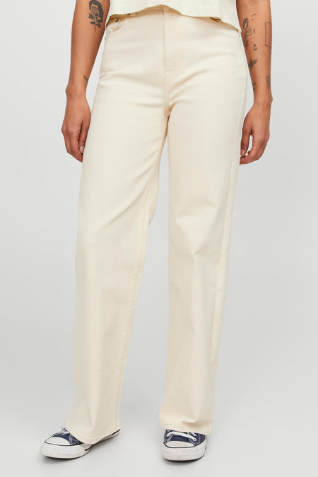 Pantalon color&eacute; - ecru