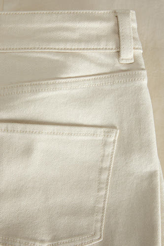 Pantalon color&eacute; - ecru
