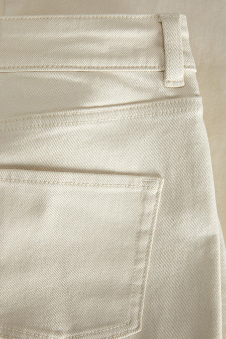 Pantalon color&eacute; - ecru