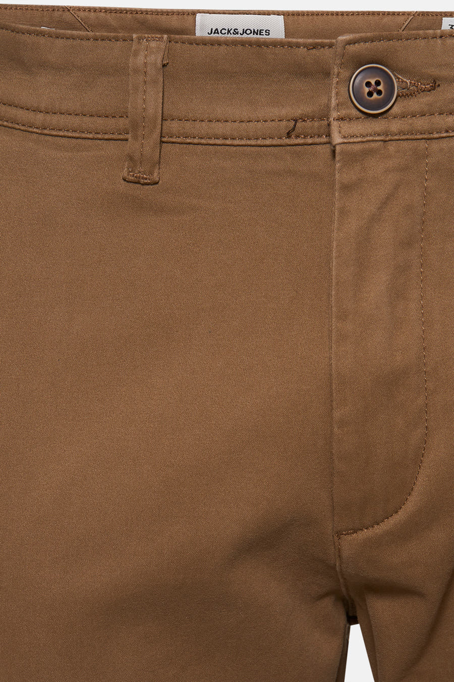 Jean chino marron de JACK & JONES JEANS INTELLIGENCE, avec une fermeture à gliss et des passants.