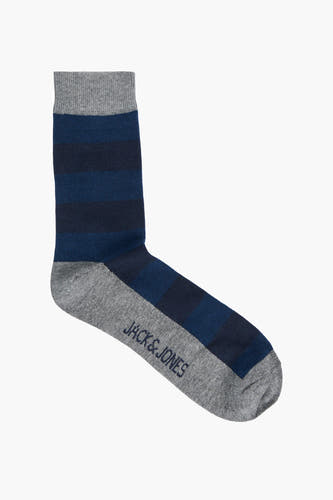 Chaussettes multicolores d'ACCESSORIES BY JACK & JONES, avec des rayures bleues et une semelle et un  gris.