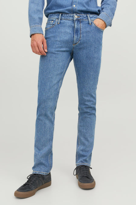 Jean &agrave; coupe droite - bleu