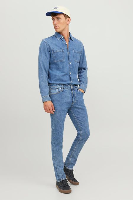 Jean &agrave; coupe droite - bleu