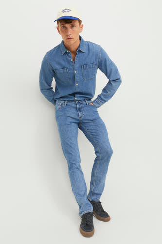 Jean &agrave; coupe droite - bleu