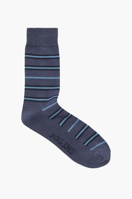 Chaussettes bleues d'ACCESSORIES BY JACK & JONES, avec un motif rayé et une qualité riche en coton.