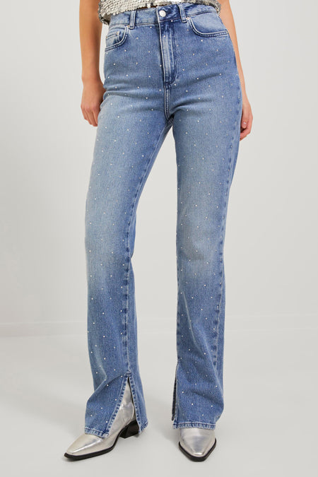 JXCIARA SLIM LONG RHS SLIT HW JEANS DNM