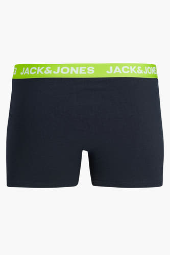 Shorts de bain bleus d'ACCESSORIES BY JACK & JONES, avec une ceinture élastique verte avec logo.