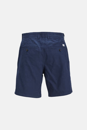 Short bleu de JACK & JONES JEANS INTELLIGENCE, dos, avec deux poches à boutons et passants de ceinture.