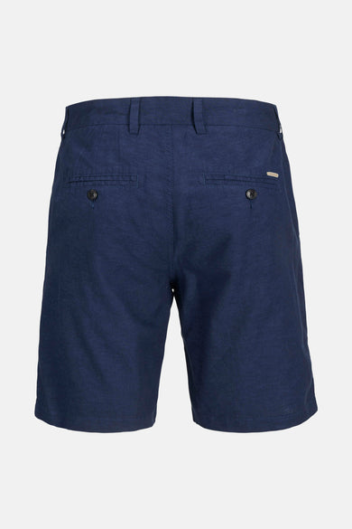 Short bleu de JACK & JONES JEANS INTELLIGENCE, vu de de l'arrière avec des poches et des boutons.