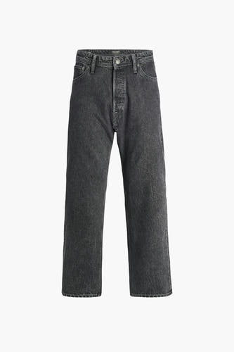 Jean noir délavé de JACK & JONES JEANS INTELLIGENCE, avec fermeture à boutons et jambes droites.