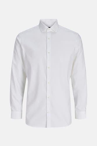 Chemise blanche à manches longues de PREMIUM by JACK & JONES, avec colletage et col classique.