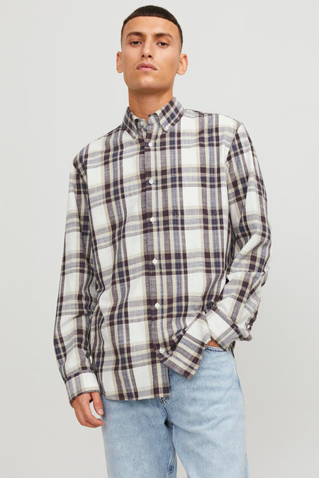 Chemise &agrave; manches longues - brun