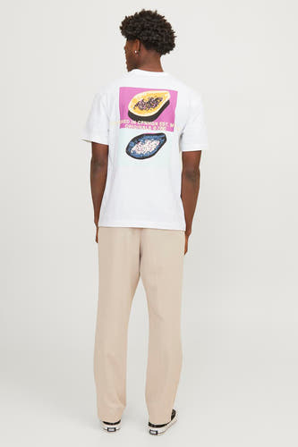 Heren tops t-shirt print korte mouw - blanc