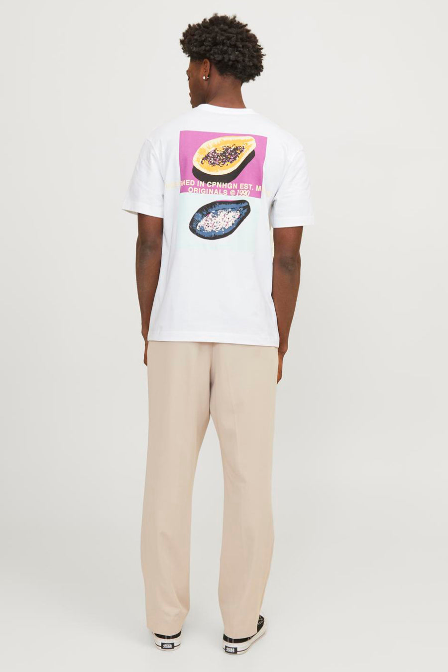 Heren tops t-shirt print korte mouw - blanc