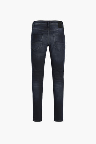 Jean en denim bleu noir slim fit de JACK & JONES JEANS INTELLIGENCE, détail à l'arrière.