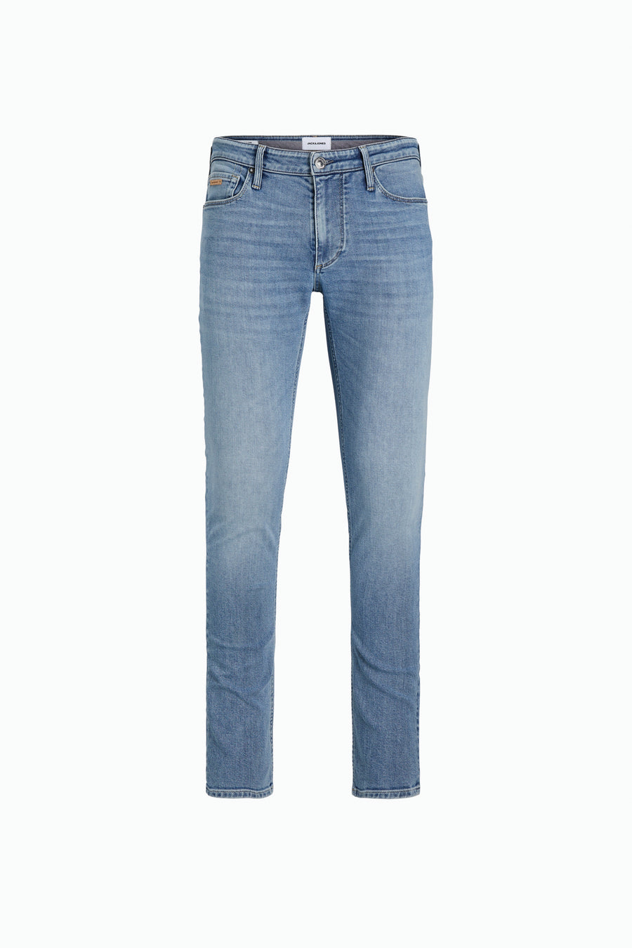 Jean skinny bleu clair de JACK & JONES JEANS INTELLIGENCE, avec une texture denim lisse.