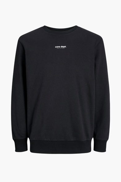 Gilet noir de CORE par JACK & JONES, avec un petit logo blanc sur la poitrine.