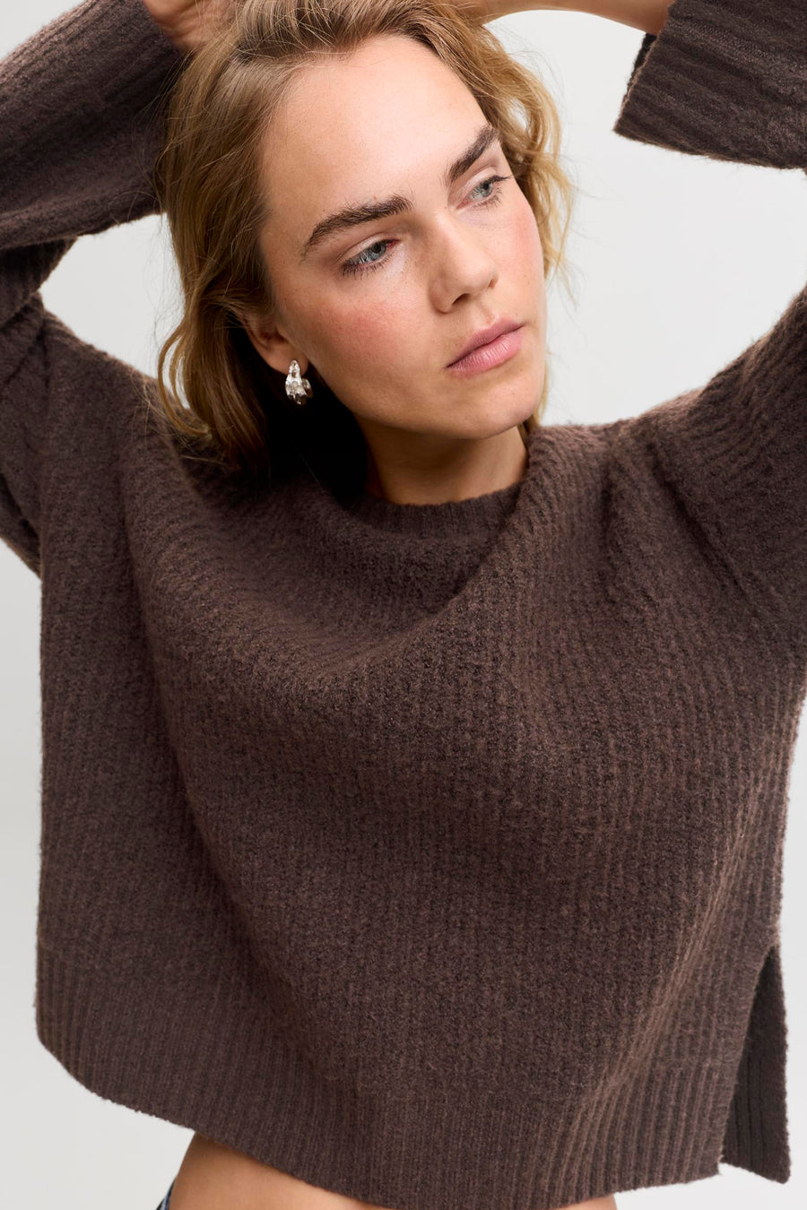 Pull col O brun - JJXX