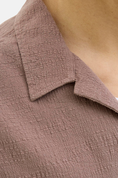 Chemise à manches courtes - brun