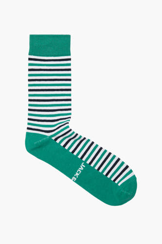 Chaussettes vertes d'ACCESSORIES BY JACK & JONES avec un motif rayé en noir et blanc.