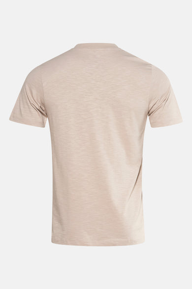T-shirt beige à manches courtes de PREMIUM BLUE par JACK & JONES, uni et avec une subtile texture.