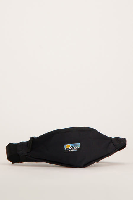 Sac à dos noir d'ACCESSORIES BY JACK & JONES, avec logo de marque sur le côté.