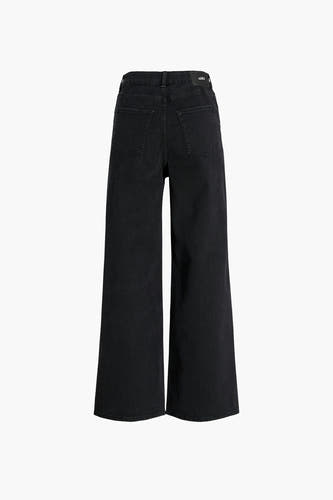 Jean noir et large de JJXX, avec des poches arrière et une étiquette de marque visible à l'arrière.