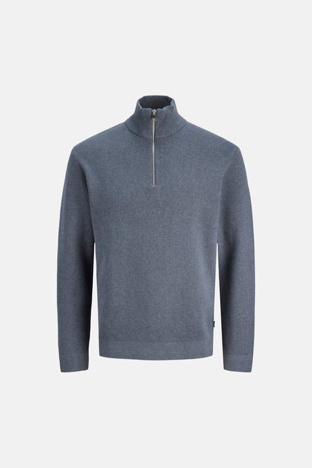Pull col roulé bleu - PREMIUM by JACK & JONES