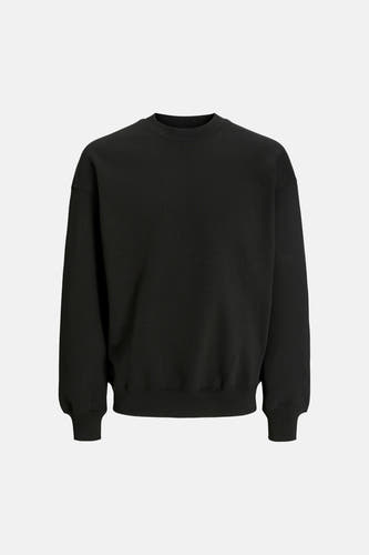 Pull noir à col rond de ORIGINALS BY JACK & JONES, avec manches longues et poignets côtelés.