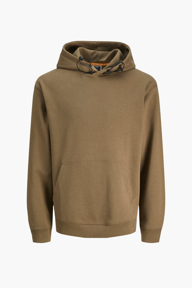 Gilet brun avec capuche de CORE BY JACK & JONES, avec cordon et poche kangourou.