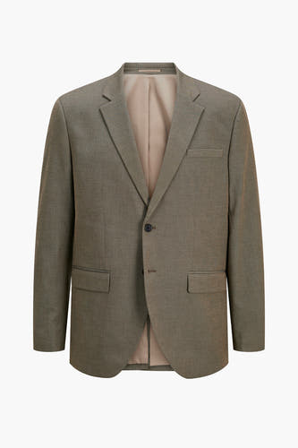 Blazer gris de PREMIUM par JACK & JONES, avec un motif subtilement mélangé et deux boutons.