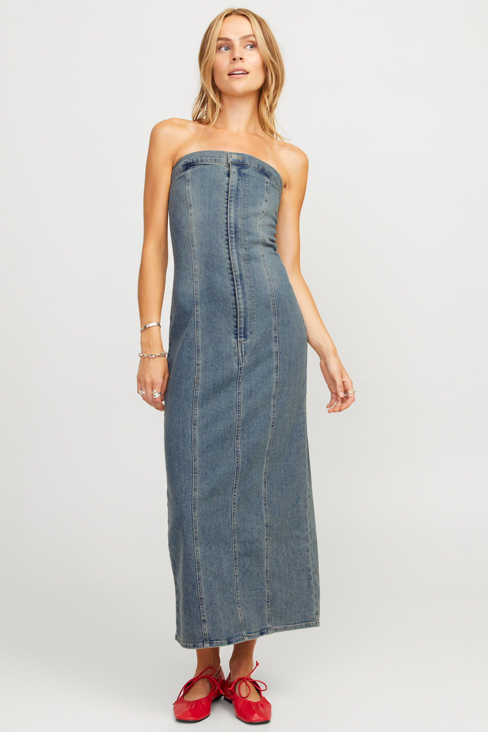 	Dames tops kleed zonder mouw Mid blue denim - JJXX