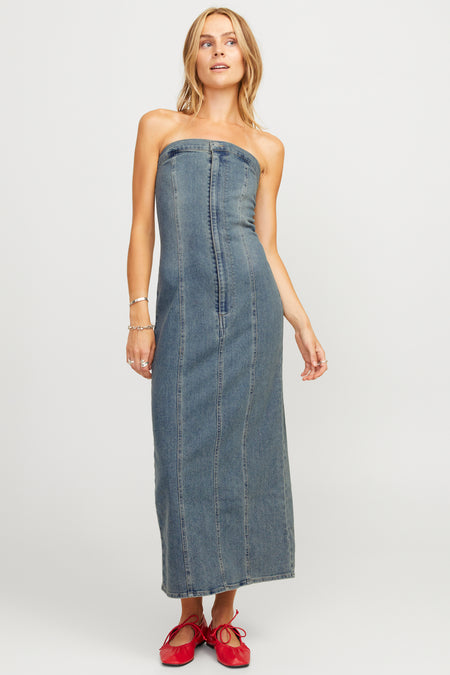 JXTINGA SLIM DENIM DRESS DNM
