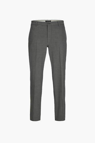 Pantalon de costume gris JACK & JONES JEANS INTELLIGENCE, avec une texture lisse et une coupe classique.