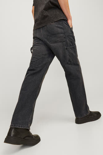 Jean en denim noir large de Jack & Jones Jeans Intelligence, avec poches et jambes droites.