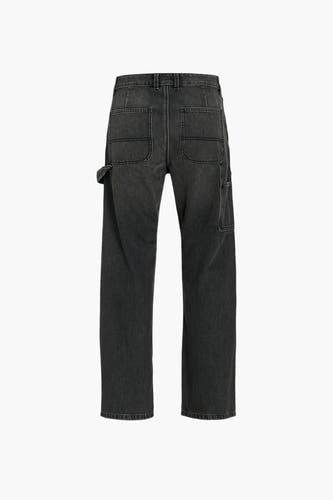 Jean en denim noir large de JACK & JONES JEANS INTELLIGENCE, avec poches arrière et poche à outils.